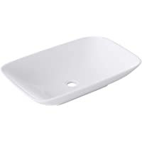 doporro Lavabo sobre encimera de cerámica en blanco- diseño Brüssel-159- 58 cm de ancho | con efecto de sellado-Efecto…